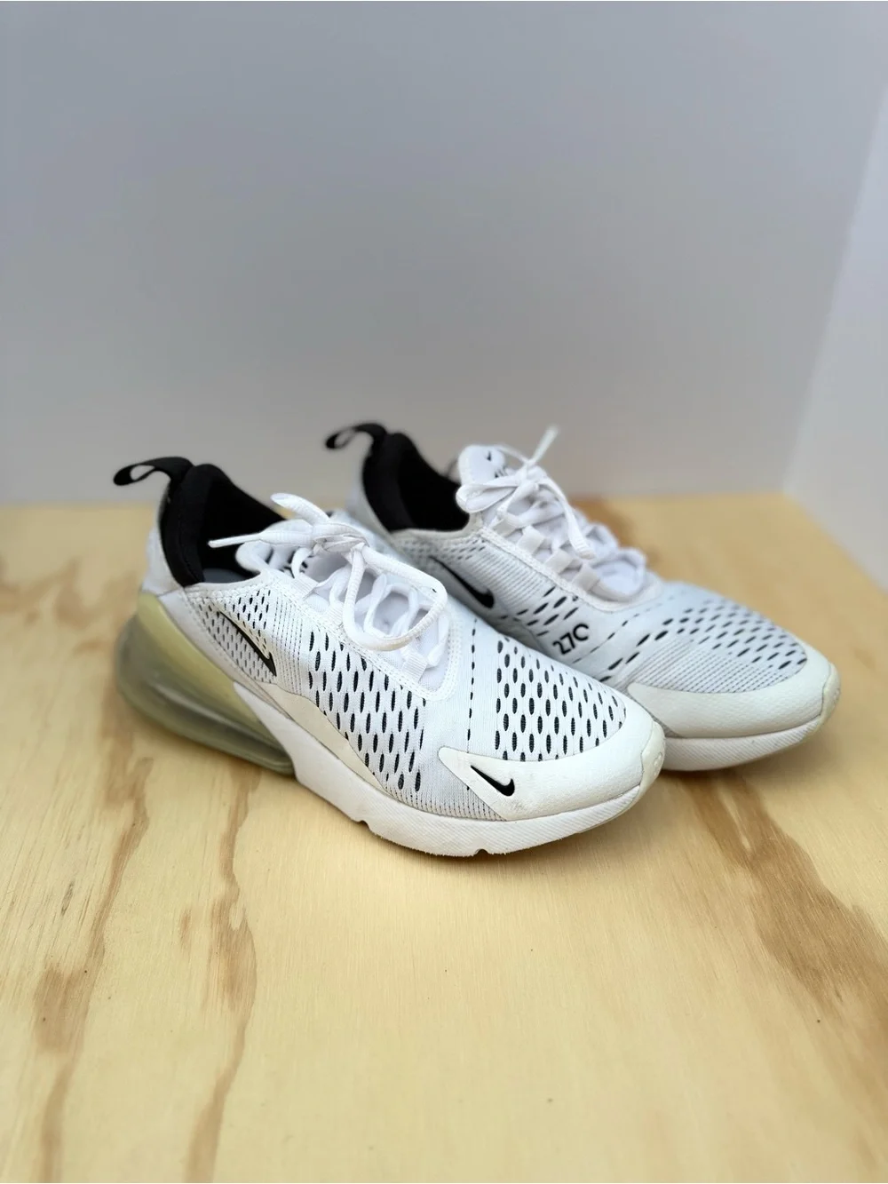 Nike Air Max 270White and Black  Athletic Sneakers